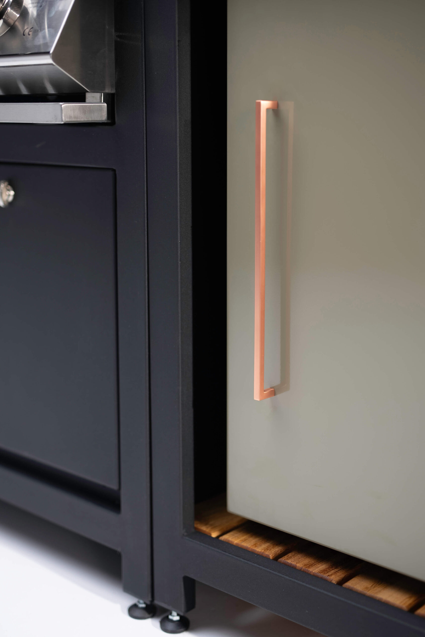 Close up of Cupboard door in OLIVE colour