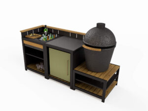 Vibe Inline Kamado with 1 cabinets & drinks station
